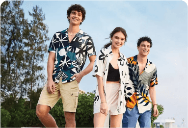 Jeans, trousers, shirts, T-shirts and footwear