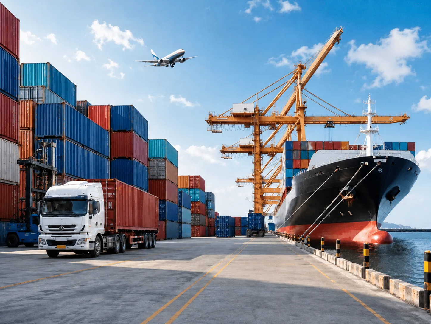 Wholesale export products including plastic drums, bottles, cookware, plumbing fittings, tiles and textiles