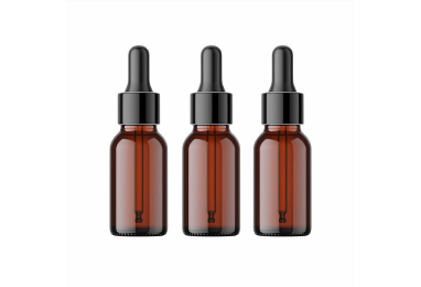 Small amber glass bottles for homoeopathic packaging