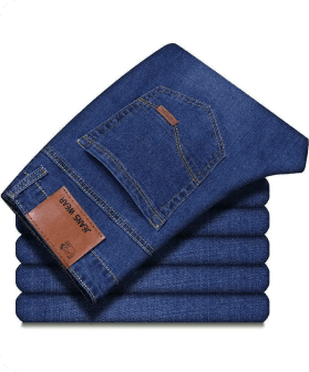 Denim jeans in different washes and styles