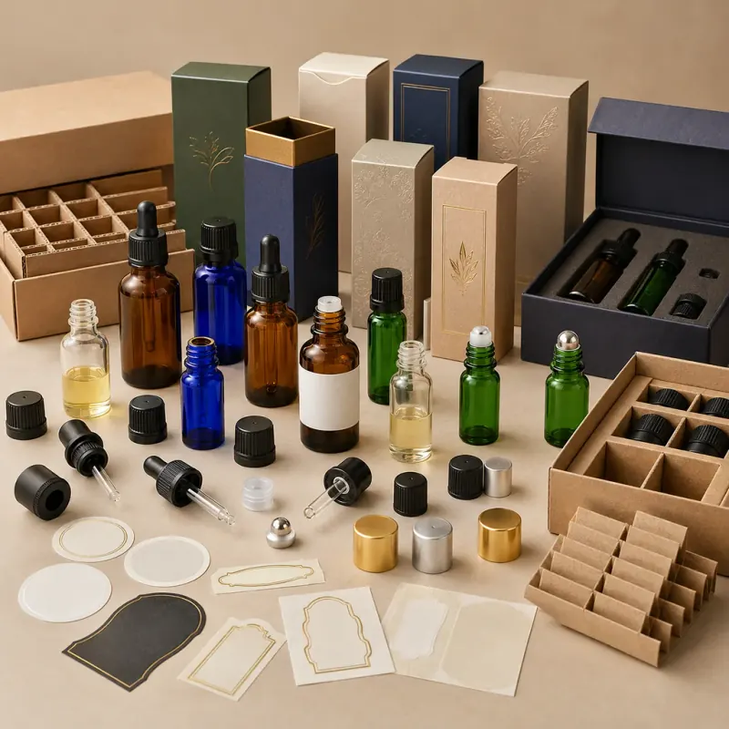 Custom Essential Oil Packaging for Namibia Custom essential oil bottle packaging with branded boxes, labels and protective inserts for buyers in Namibia