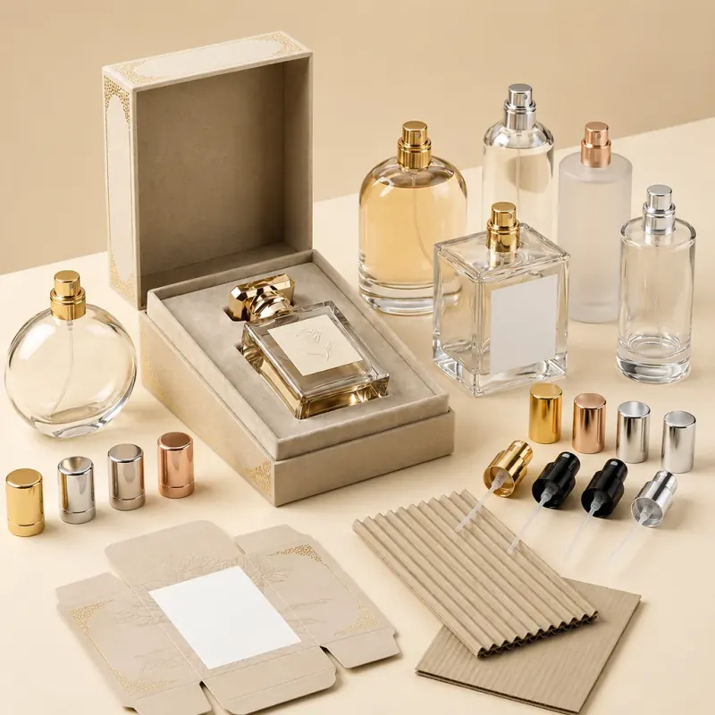 Custom perfume bottle packaging with branded boxes and premium presentation for buyers in Libya