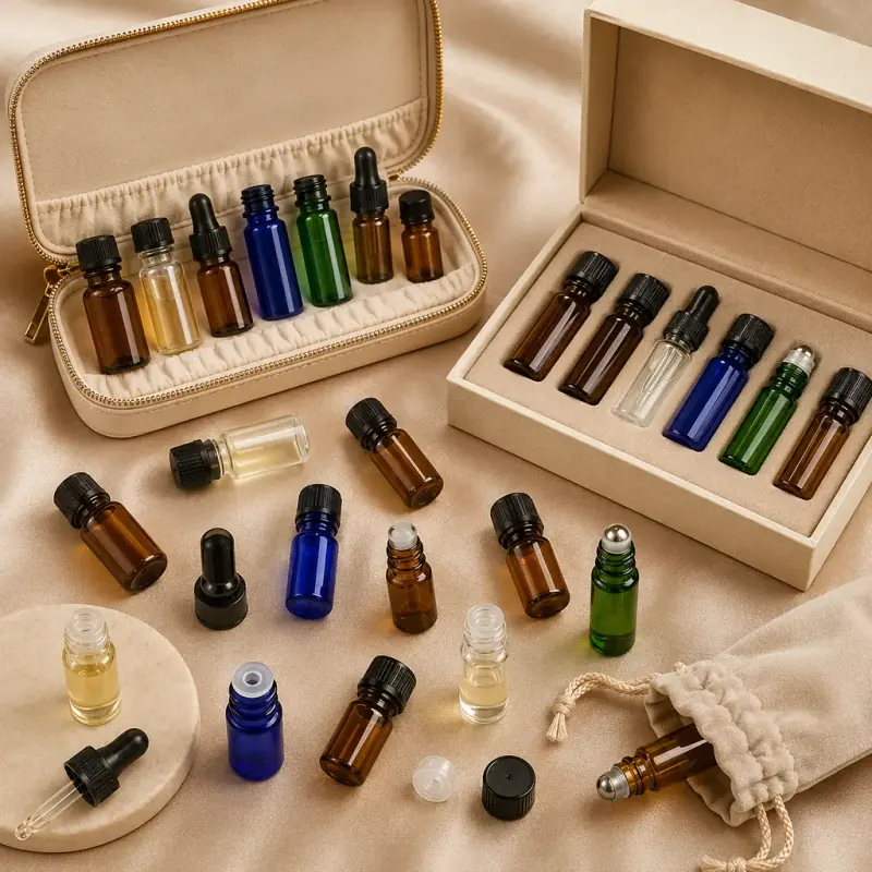 Mini Essential Oil Bottles for Namibia Mini glass essential oil bottles for samples, travel packs and small-volume packaging in Namibia