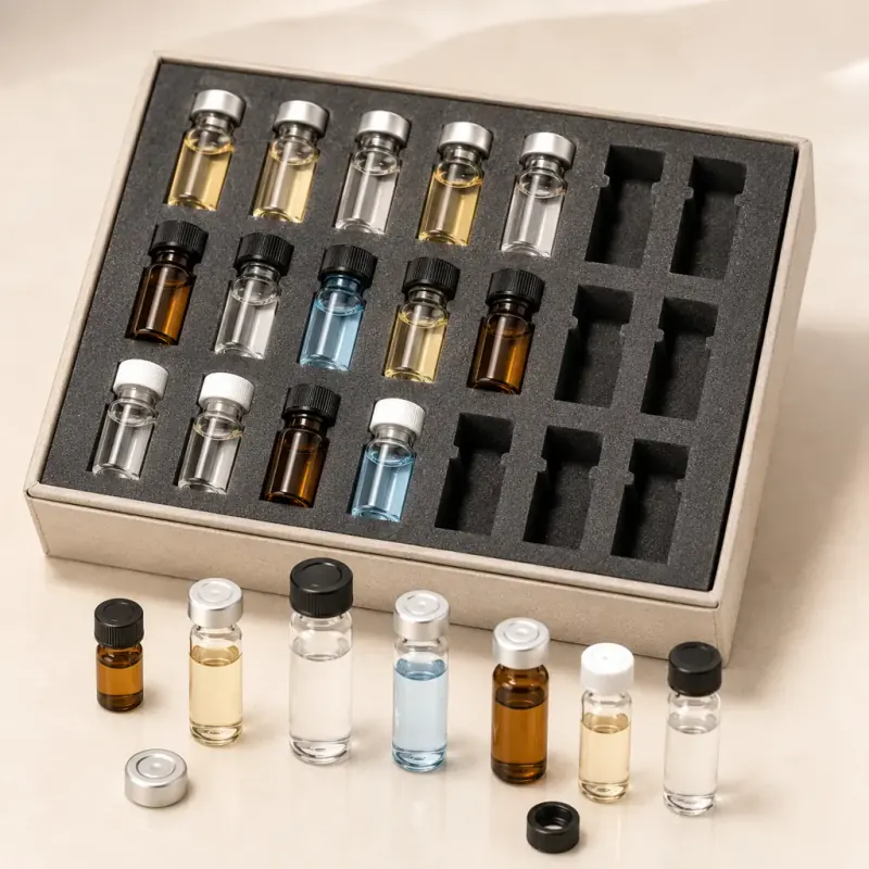 Sample Vials for Eldoret, Kenya Small glass sample vials with closures for laboratory testing, diagnostics and product samples in Eldoret, Kenya