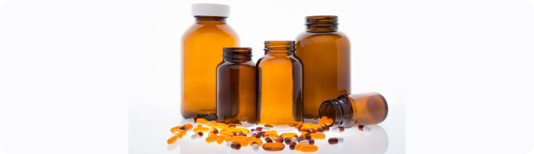 Amber Glass Bottle Export from India