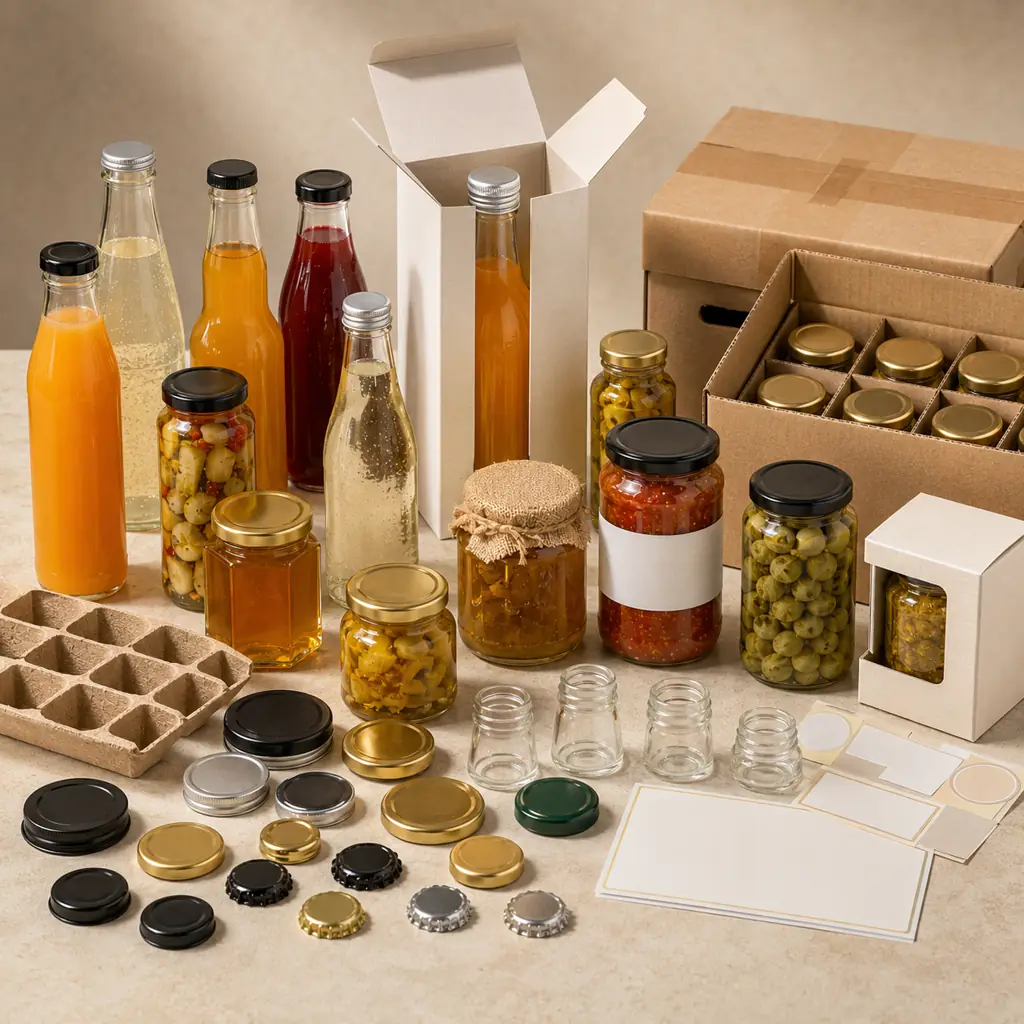 Custom glass sauce bottles and jars with cap, label and packaging options for buyers in Namibia