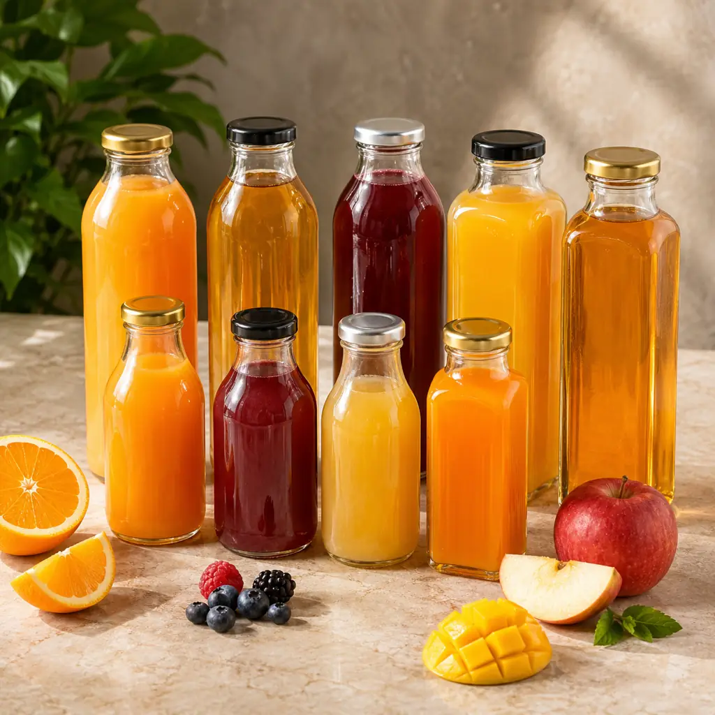 Clear glass ketchup bottles with secure caps for tomato sauce packaging in Namibia